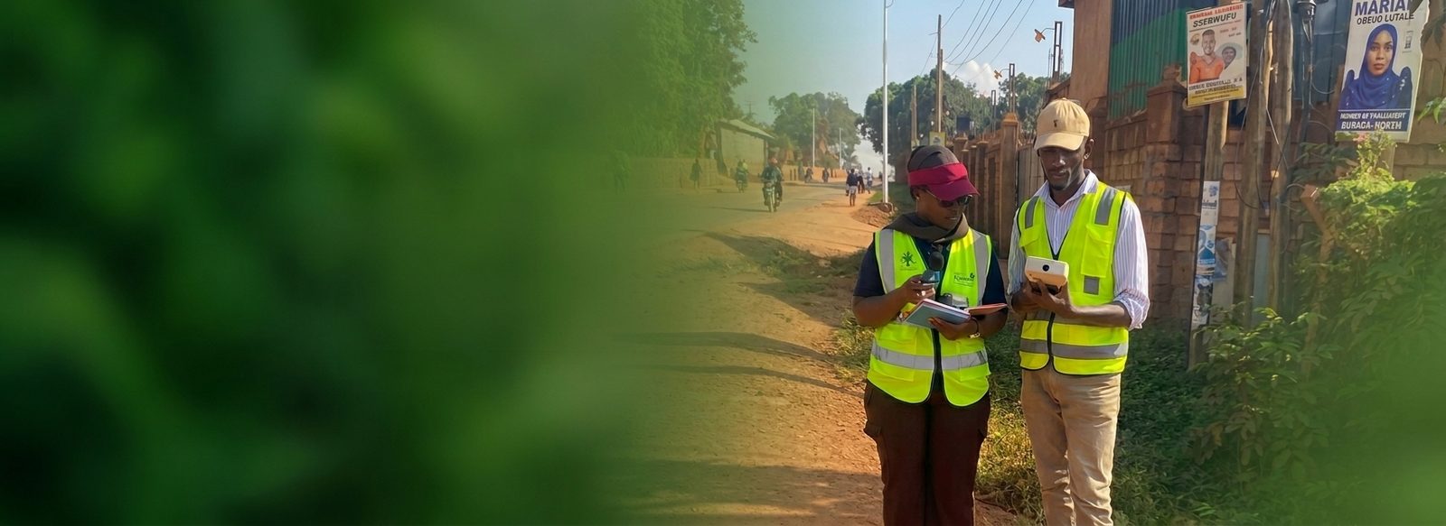 ESIA baseline survey road project Uganda field team